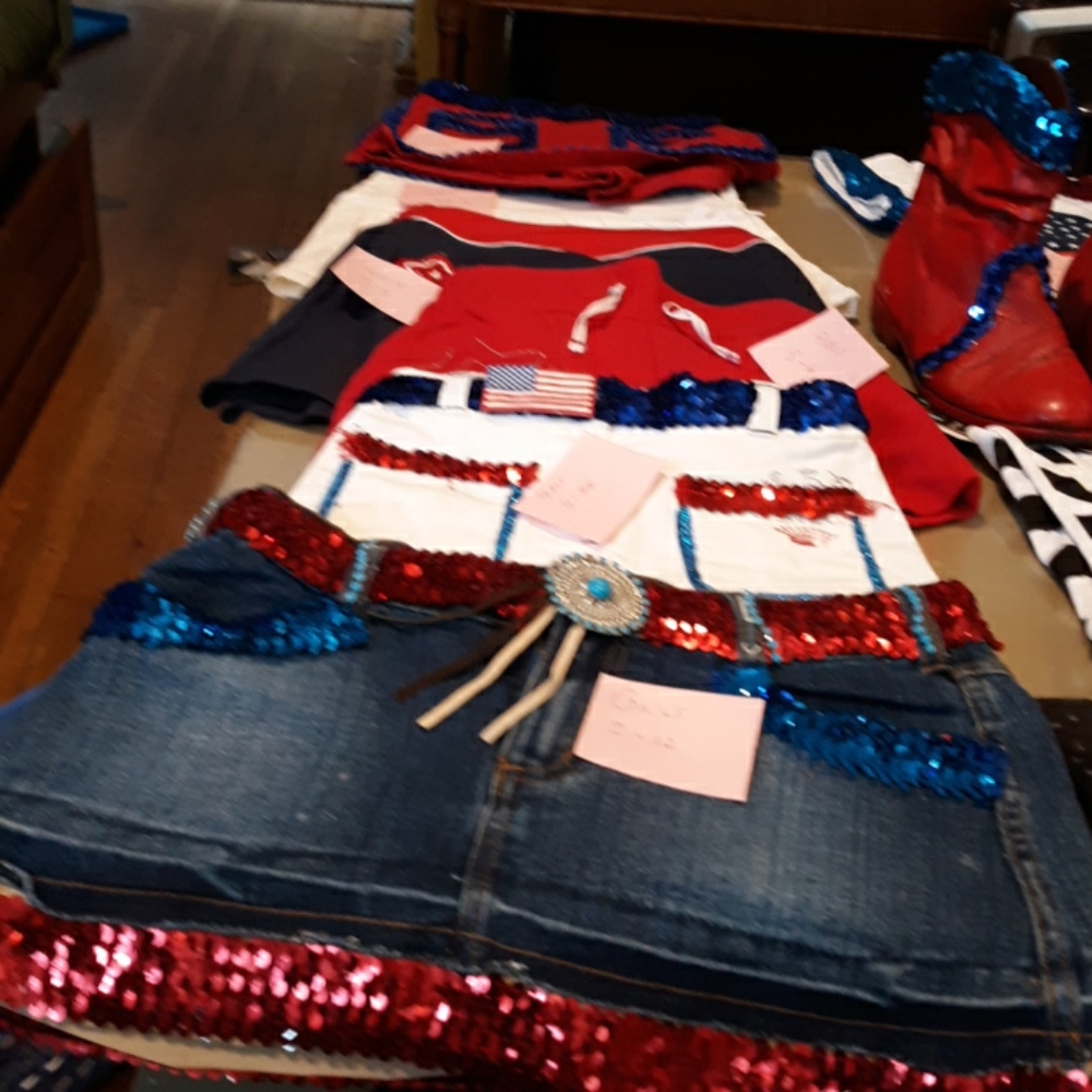 pageant wear-7 skirts/shorts size T2 to size 12